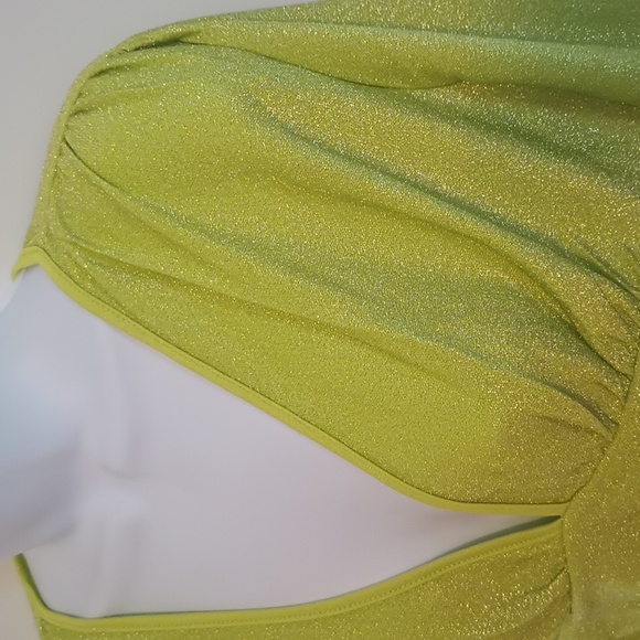 NWT SHEIN Lime Green Long Sleeve Women's Top - Picture 4 of 12